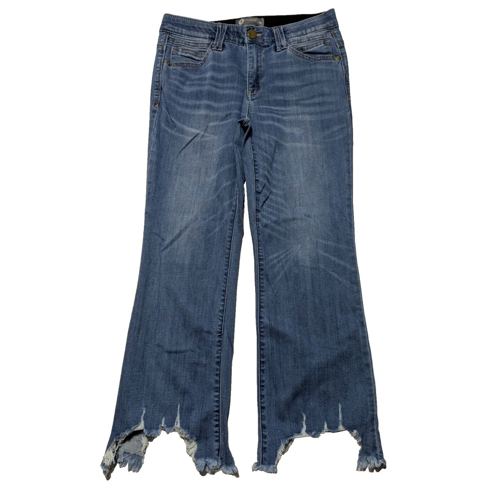 DEMOCRACY "AB' TECHNOLOGY Women Size 8 Cutout Hem Lyocell Stretch Denim Jeans